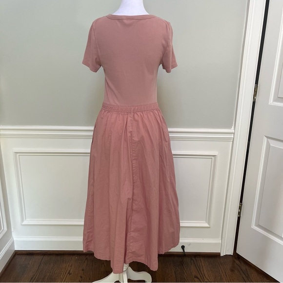 GAP Fit & Flare MIDI Dress Dusty Rose Size S - Picture 5 of 9